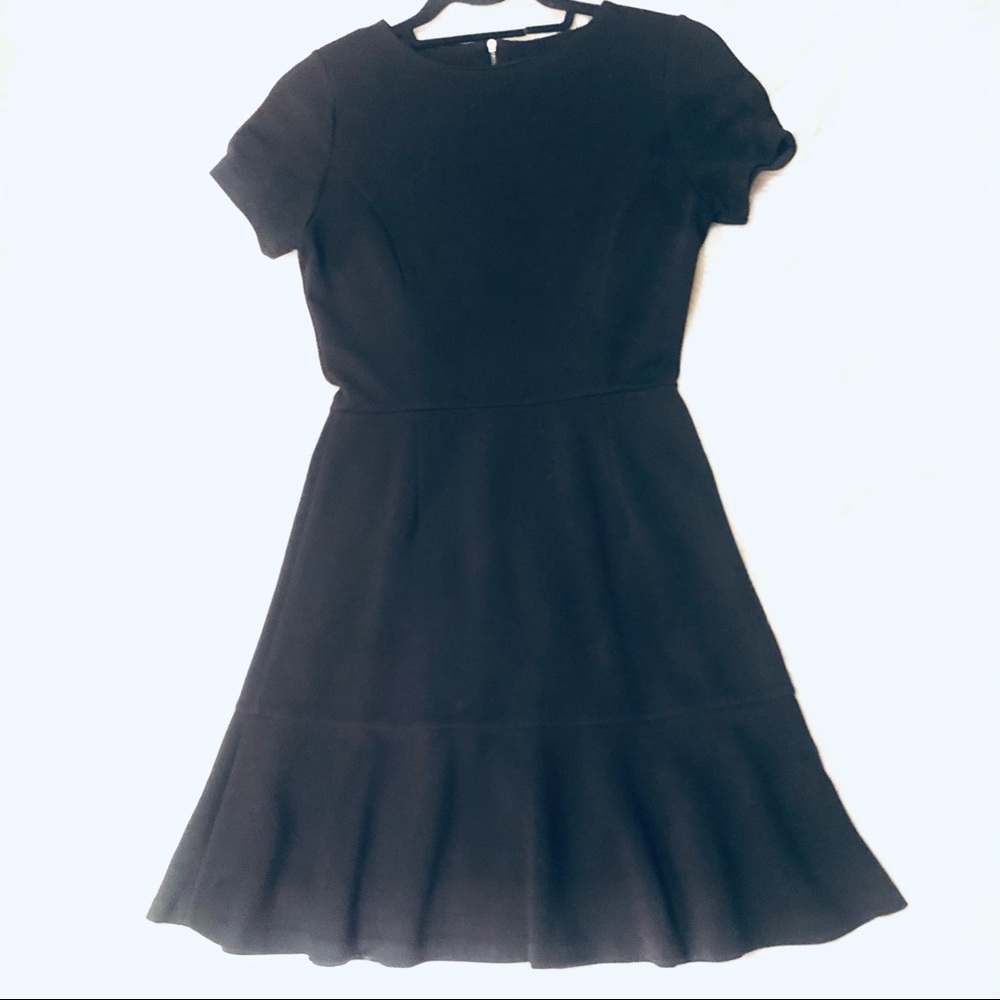Aqua short sleeve ruffle hem dress
